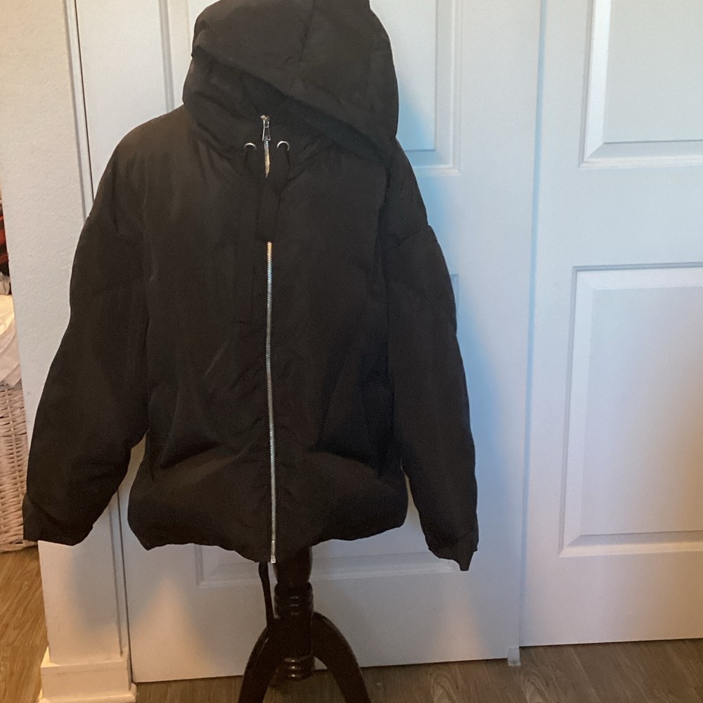 Essentiel Antwerp black red down waterproof down jacket 6